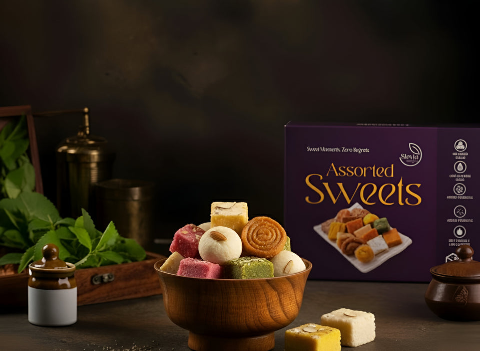 Assorted Indian Sweets | Zero Sugar Added Treats (Weight -800gm)